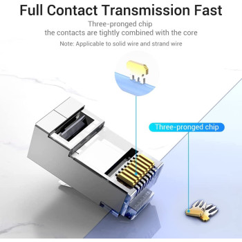 Vention Ethernet Network Accessories RJ45 Modular Plug (Cat.6A FTP, Pack of 10)