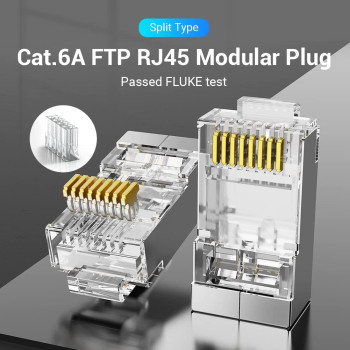 Vention Ethernet Network Accessories RJ45 Modular Plug (Cat.6A FTP, Pack of 100)