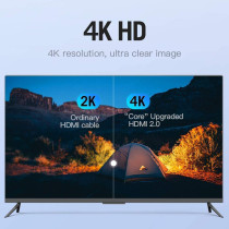 Vention Flat 4K HDMI Cable, Ultra High Speed Male to Male HDMI 2.0 Cable 18Gbps 4K@60Hz 3D, Video Return UHD 3860p, HD 1080p, Ethernet Compatible for Apple TV, Xbox VAA-B02 (Flat HDMI Cable, 1 Meter)