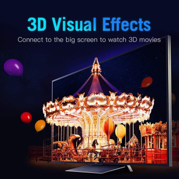 Vention Flat 4K HDMI Cable, Ultra High Speed Male to Male HDMI 2.0 Cable 18Gbps 4K@60Hz 3D, Video Return UHD 3860p, HD 1080p, Ethernet Compatible for Apple TV, Xbox VAA-B02 (Flat HDMI Cable, 1 Meter)