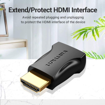 VENTION VENTION HDMI 2.0 Male to Female Adapter 4K@60Hz Gold-plated interface AIMB0-2 (Pack of 2, Straight Head)