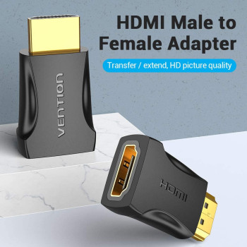 VENTION VENTION HDMI 2.0 Male to Female Adapter 4K@60Hz Gold-plated interface AIMB0-2 (Pack of 2, Straight Head)
