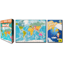 100 Pcs World Map Activity Jigsaw Puzzl With A Exciting OUR WORLD Book To Learn Everything About Our Planet Right From Big Bang Theory, Evolution, Continents, Maps, Rivers, Lakes, Valleys, Islands