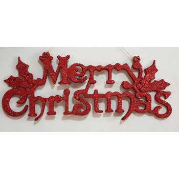 BUY4LESS - Decorative Merry Christmas For Christmas Tree Hanging Ornament Xmas Red