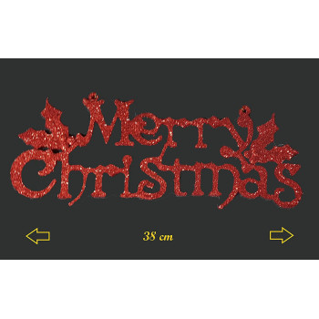 BUY4LESS - Decorative Merry Christmas For Christmas Tree Hanging Ornament Xmas Red