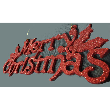 BUY4LESS - Decorative Merry Christmas For Christmas Tree Hanging Ornament Xmas Red