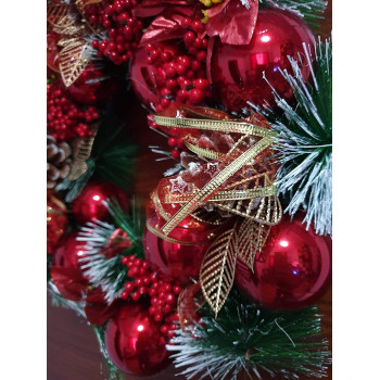 BUY4LESS Christmas Tree Decorations Baubles Party Wedding Ornament Christmas (Design 1, Wreath 40 cm)