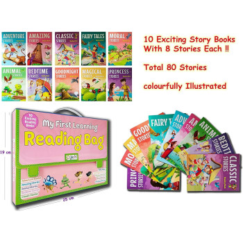 Pegasus kids Early Learning Reading Story Books, 10 Exciting Story Books with bag
