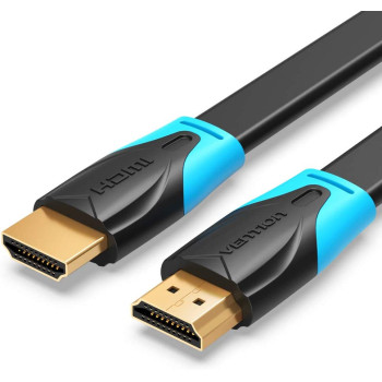 Vention Flat 4K HDMI Cable, Ultra High Speed Male to Male HDMI 2.0 Cable 18Gbps 4K@60Hz 3D, Video Return UHD 3860p, HD 1080p, Ethernet Compatible for Apple TV, Xbox VAA-B02 (Flat HDMI Cable, 2 Meter)