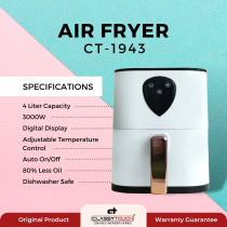 Classy Touch Digital Air Fryer 4 Litres, CT-1943, 50/60Hz, 3000W