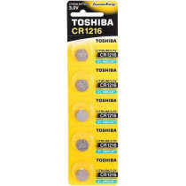 Toshiba CR1216 3V Lithium Coin Cell Battery Pack of 5 batteries Expiry date Nov.2024