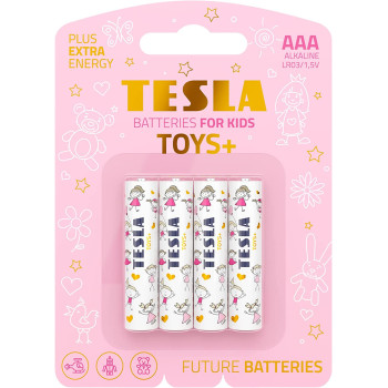 Tesla AAA Battery For Kids girls Toys+ Alkaline - Plus Extra Energy Blister Foil LR03/1.5V Pack of 4