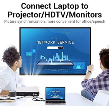 Vention USB C to Display Port Adapter 4K 60Hz, Type C Thunderbolt 3 Male to DP Female Adapter Compatible with MacBook Pro, MacBook Air, iPad Pro, Pixelbook, XPS, Galaxy, and More