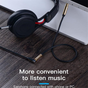 Vention 3.5mm Female to Female Stereo Coupler Plug, Vention 3.5mm Female Jack to Female Audio Cable Gold Plated Audio Extension Cable Aux Cable for Computer Mobile Phone PS3 PS4 1ft (0.3M)-Black