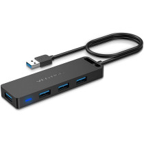 Vention 4-Port USB 3.0 Hub Ultra-Slim Data USB Splitter [Charging Supported] Compatible with MacBook, Laptop, Surface Pro, PC, Flash Drive, Mobile HDD (USB A, 0.5 Meter)