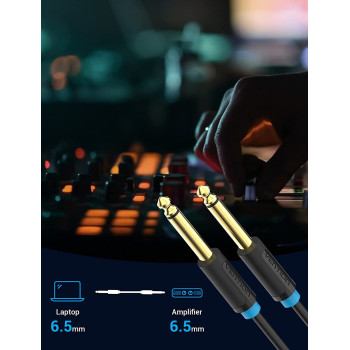 Vention 6.35mm Guitar Cable,Mono Jack 1/4" TS 6.35 Male to Male Music Instrument Cable for Electric Bass Guitar,Amplifier,Speakers, with Gold Plated (10 Meter)