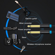 VENTION 6.35mm Guitar Lead, 1/4 inch to 1/4 inch TS Professional Speaker Cable Bass AMP Cord 1/4 Straight to Straight for Electric Guitar, Bass Guitar, Electric Mandolin, Pro Audio, Black