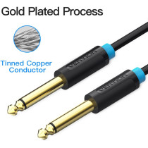 VENTION 6.35mm Guitar Lead, 1/4 inch to 1/4 inch TS Professional Speaker Cable Bass AMP Cord 1/4 Straight to Straight for Electric Guitar, Bass Guitar, Electric Mandolin, Pro Audio, Black