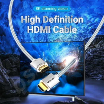 VENTION 8K HDMI Cable, HDMI 2.1 Cable, Ultra High Speed 48Gbps 8K,60Hz 7680P Dolby Vision, Enjoy The HD Vision of The Game, Compatible with PS5,PS4,PS3 (8K Silver)