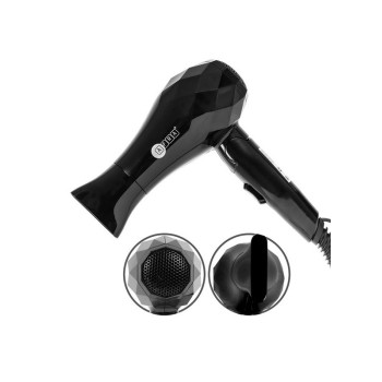 AFRA Japan Hair Dryer, AF-1000HDBK, 2 Speeds, 2 Heat Settings, Easy-To-Use, With Concentrator, Black, Sharp & Stylish Design, Hang-Up Hook for Safe Storage