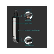 AFRA Japan Nose Trimmer, AF-0045NSBK, Stainless Steel Head, Ergonomic, Portable, Rechargeable, Compact Design, Easy to Operate, USB Cable Charging