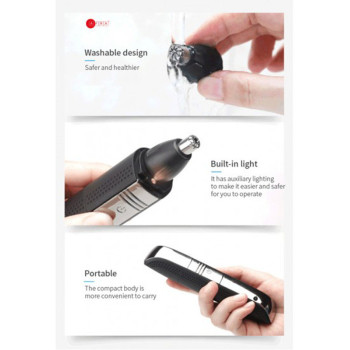 AFRA Japan Nose Trimmer, AF-0045NSBK, Stainless Steel Head, Ergonomic, Portable, Rechargeable, Compact Design, Easy to Operate, USB Cable Charging