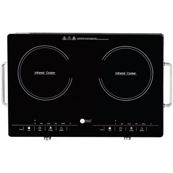 Afra AF-3000ICBK Japan Infrared Cooktop (Double), 3000W, LED Display, Child Lock, Crystal Plate, Stainless Steel Body, G-Mark, ESMA, RoHS, And CB Certified, 2 Years Warranty.