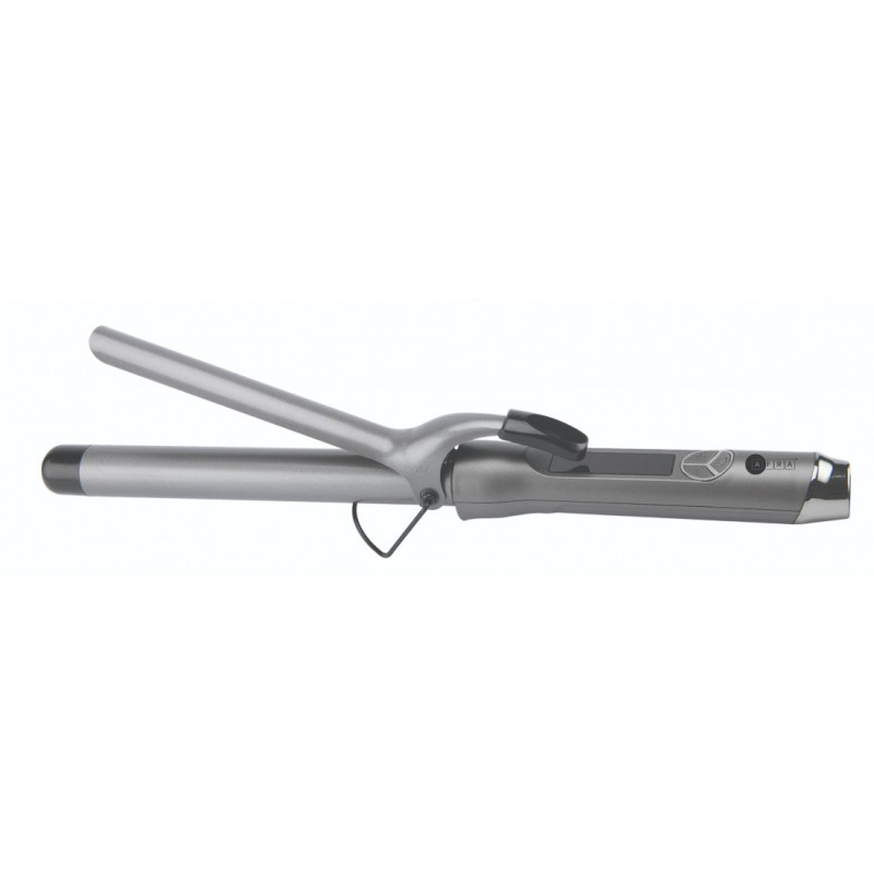 AFRA Japan Hair Curler, AF-360HCGY, PTC Heating Element, LCD Display, 360-Degree Power Cord, Ceramic Coat Barrel, Adjustable Temperature, Cool Safety Tip