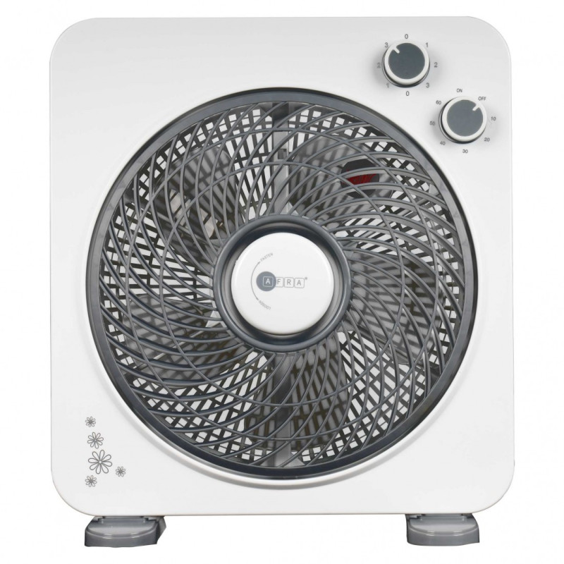 AFRA Japan Electric Box Fan, 45W, 5 Blades, 3 Speeds, Portable, White, G-Mark, ESMA, RoHS, And CB Certified, 2 Years Warranty