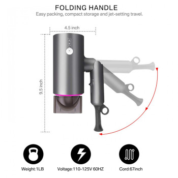 AFRA Japan Hair Dryer, AF-1400HDPG, 1400W, DC Motor, Cool Shot Function, Concentrator, Ionic Function, Multiple Temperature Settings