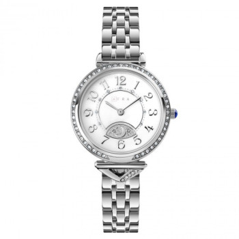 AFRA Selene Lady's Watch, Silver Metal Alloy Case, White Dial, Silver Bracelet Strap, Water Resistant 30m