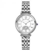 AFRA Selene Lady's Watch, Silver Metal Alloy Case, White Dial, Silver Bracelet Strap, Water Resistant 30m