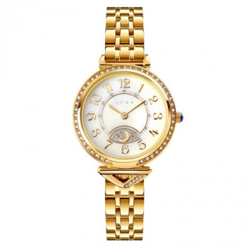 AFRA Selene Lady's Watch, Metal Alloy Case, White Dial, Metal Bracelet Strap, Water Resistant 30m