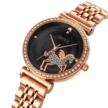 AFRA Keren Lady's Watch, Rose Gold Metal Alloy Case, Rose Gold Bracelet Strap, Water Resistant 30m - AF21003