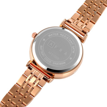 AFRA Keren Lady's Watch, Rose Gold Metal Alloy Case, Rose Gold Bracelet Strap, Water Resistant 30m - AF21003