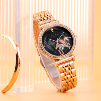 AFRA Keren Lady's Watch, Rose Gold Metal Alloy Case, Rose Gold Bracelet Strap, Water Resistant 30m - AF21003