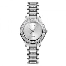 AFRA Shein Lady's Watch, Silver Metal Alloy Case, Silver Dial, Silver Bracelet Strap, Water Resistant 30m
