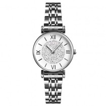AFRA Esme Lady's Watch, Silver Metal Alloy Case, White Dial, Silver Bracelet Strap, Water Resistant 30m