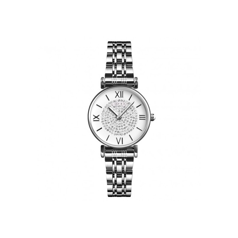 AFRA Esme Lady's Watch, Silver Metal Alloy Case, White Dial, Silver Bracelet Strap, Water Resistant 30m