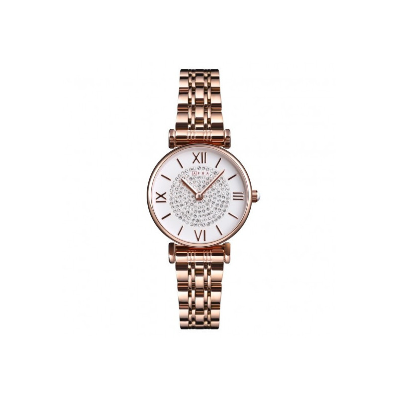 AFRA Esme Lady's Watch, Gold Metal Alloy Case, White Dial, Gold Bracelet Strap, Water Resistant 30m