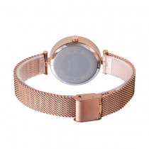 AFRA Regina Lady's Watch, Rose Gold Case, White Dial, Rose Gold Mesh Bracelet Strap, Water Resistant 30m