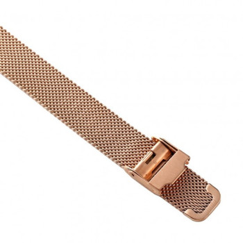 AFRA Avril Lady's Watch, Rose Gold Metal Alloy Case and Mesh Bracelet Strap, Black Dial, Water Resistant 30m