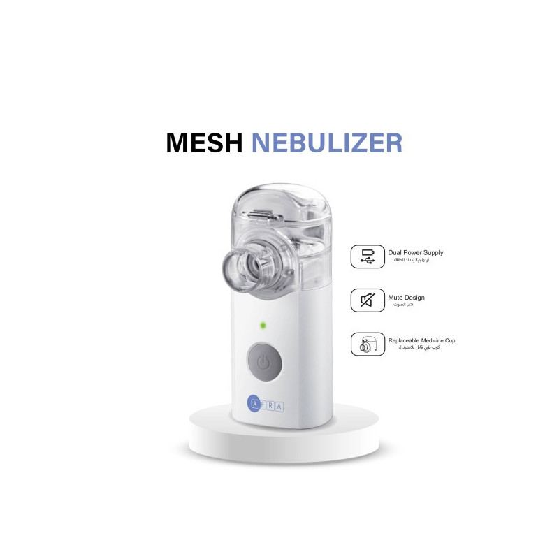 AFRA Japan, Mesh Nebulizer, AF-401MN, White, AA Battery, With Accessories, 2 Year Warranty