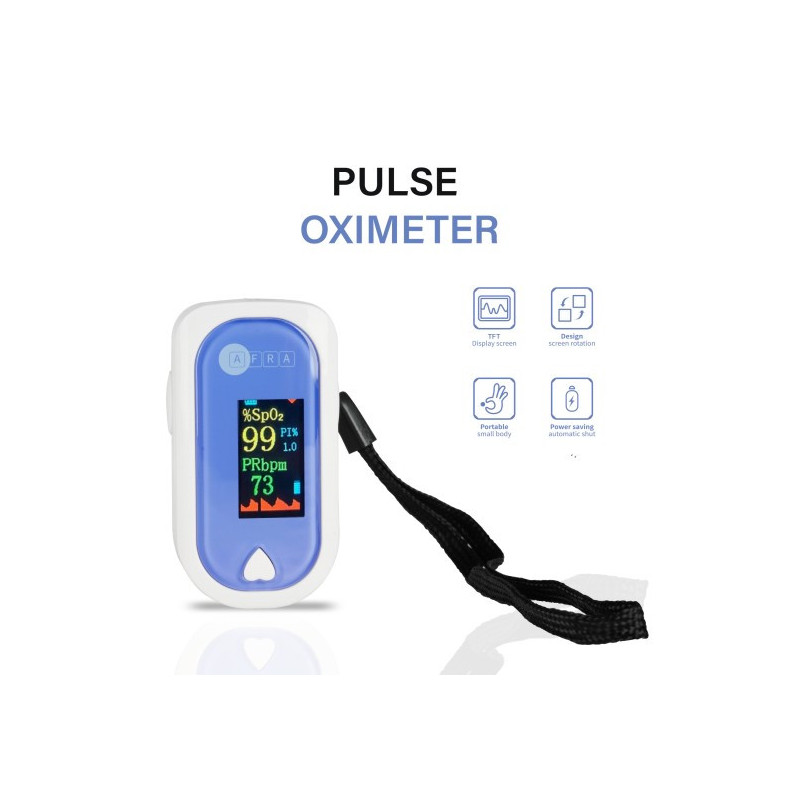 AFRA Japan, Pulse Oximeter, AF-500PO, White, With 4 Colours, TFT Display, 2 Year Warranty