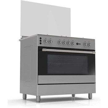 AFRA Japan 90X60cm Free Standing Gas Oven, Stainless Steel, 5 Gas Burners, Mechanical Timer, Large Capacity Oven With Double Burners, G-MARK, ESMA, ROHS, and CB Certified, 2 years warranty.