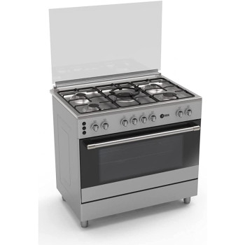 AFRA Japan 90X60cm Free Standing Gas Oven, Stainless Steel, 5 Gas Burners, Mechanical Timer, Large Capacity Oven With Double Burners, G-MARK, ESMA, ROHS, and CB Certified, 2 years warranty.
