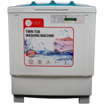 AFRA Japan Washing Machine-Top Load, 360W, 7.5 Kg, Twin Tub, Semi-Automatic, Freestanding, Compact Design, Durable Plastic Housing, Washing G-MARK, ESMA, ROHS, and CB Certified, 2 years Warranty