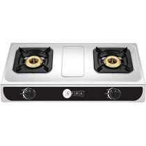 AFRA Japan Two Burner Gas Stove, Two Burners, Battery Powered Ignition, Stainless Steel, Double Injection, G-MARK, ESMA, ROHS, and CB Certified, 2 years warranty