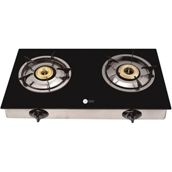 AFRA Japan Two Burner Gas Stove, Compact Design, Ceramic Ignition, Tempered Glass Top, Easy-To-Clean, Stainless Steel Housing, G-MARK, ESMA, ROHS, and CB Certified, 2 years warranty