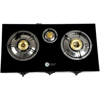 AFRA Japan Three Burner Gas Stove, Compact Design, Tempered Glass, Easy-To-Clean, Heat Resistant, Shock Resistant, G-MARK, ESMA, ROHS, and CB Certified, 2 years warranty